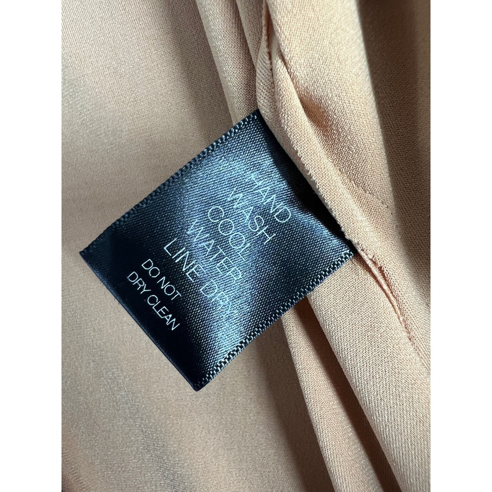 Norma Kamali Minimalist Tan Long Sleeve Tie Front Designer Romper Playsuit S - Picture 12 of 16
